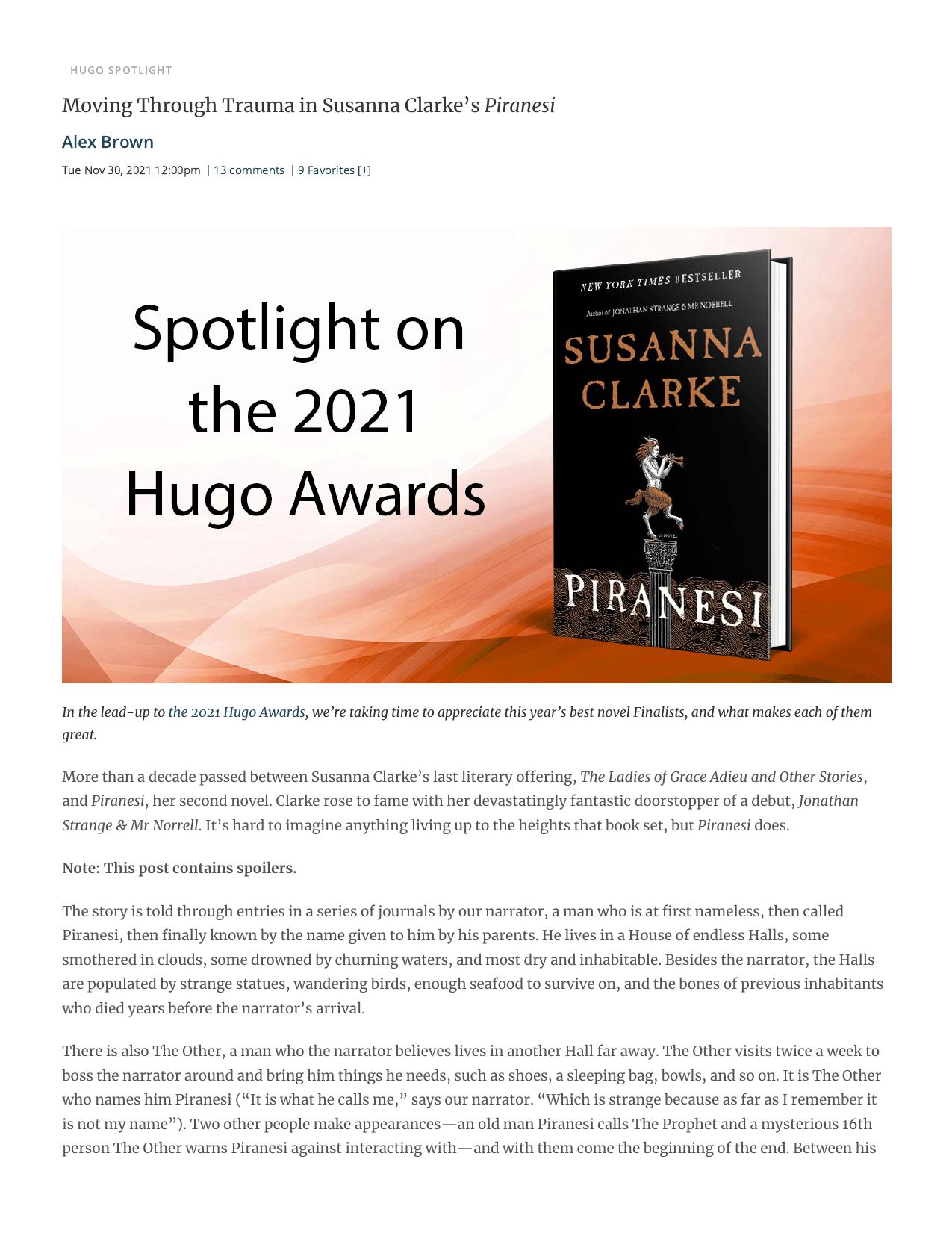 Moving Through Trauma in Susanna Clarke’s Piranesi