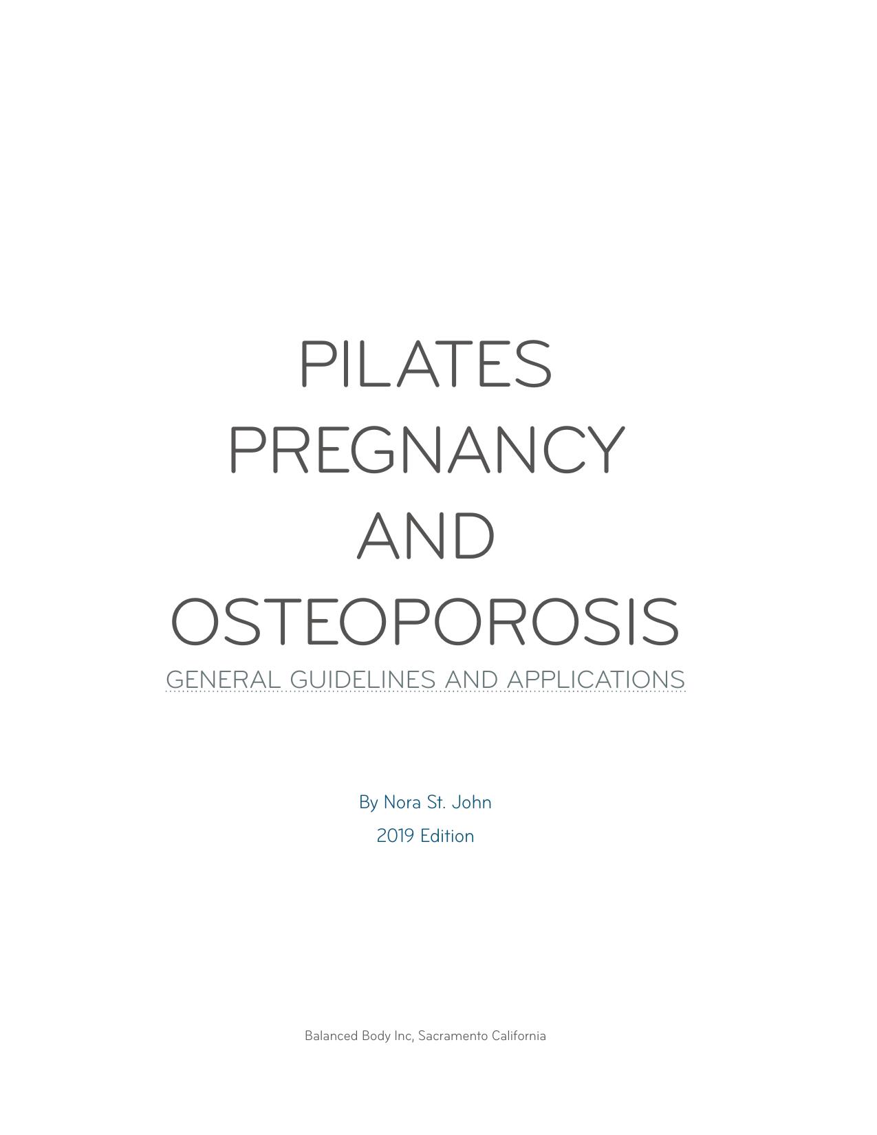 Pilates Pregnancy and Osteoporosis